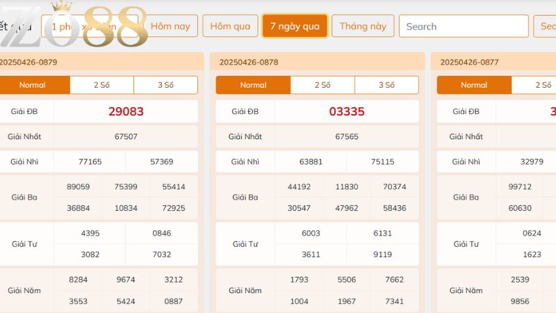 Kết Quả Xổ Số Hôm Nay - Cập Nhật Chuẩn Xác 24/7 Tại ZO88 1 ZO88